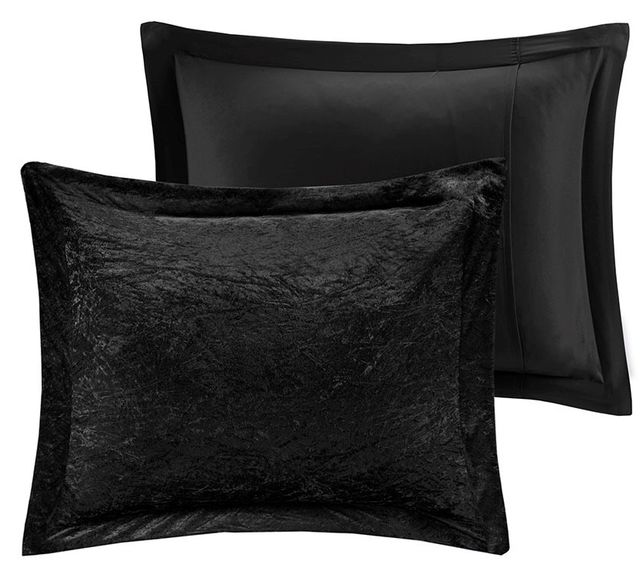 Olliix by Intelligent Design Felicia Black King/California King Velvet Comforter Set-1
