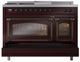 Ilve® Nostalgie II Noblesse 48'' Burgundy Pro Style Dual Fuel Range with Burnished Trim-3