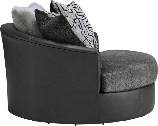 Benchcraft® Brixley Graphite Oversized Swivel Accent Chair-2