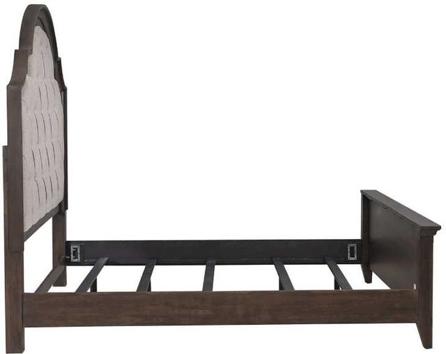 Liberty Furniture Paradise Valley Flax Tweed/Saddle Brown King Upholstered Panel Bed-3