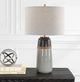 Uttermost® Coen Aged Black Glaze/Gray Table Lamp-1
