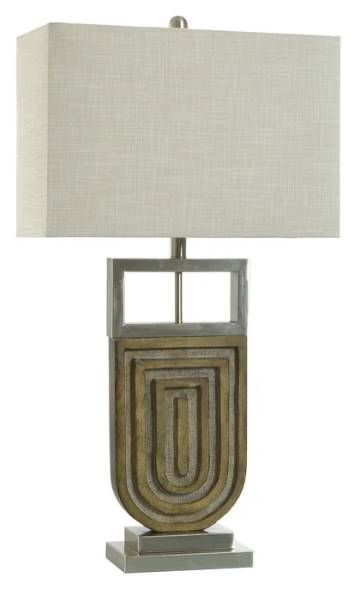 Stylecraft Oak Silver Table Lamp-0