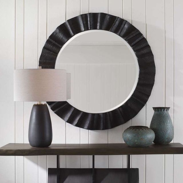 Uttermost® Caribou Dark Espresso Round Mirror-1