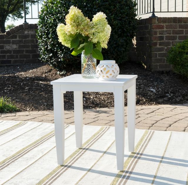 Linon Calabash White Aluminum Outdoor Side Table-1