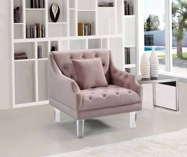 Meridian Furniture Roxy Pink Velvet Chair-1