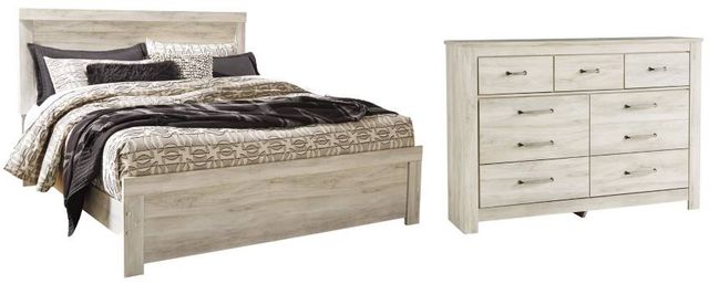 Signature Design by Ashley® Bellaby 2-Piece Whitewash King Panel Bed Set-0