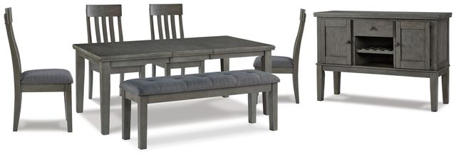 Signature Design by Ashley® Hallanden 7-Piece Gray Dining Room Set-0