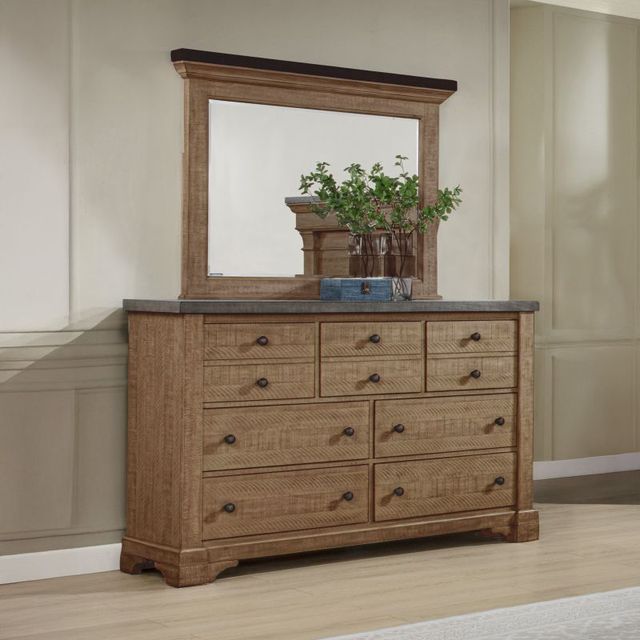 New Classic® Home Furnishings Augusta Rustic Brown Dresser and Mirror-1