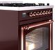 Ilve® Nostalgie II Noblesse 30" Burgundy Pro Style Dual Fuel Range with Copper Trim-4