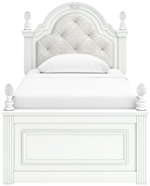 Signature Design by Ashley® Maylilly White Youth Twin Upholstered Panel Bed-2