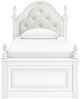 Signature Design by Ashley® Maylilly White Youth Twin Upholstered Panel Bed-2