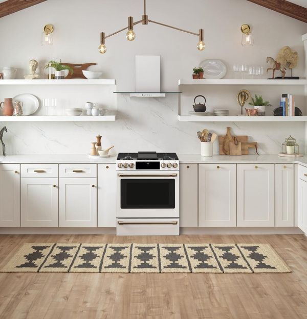 Café 30" Matte White Slide In Gas Range