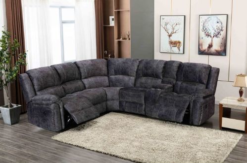 Milton Greens Stars 6-Piece Gray Manual Recliner Sectional Sofa-3