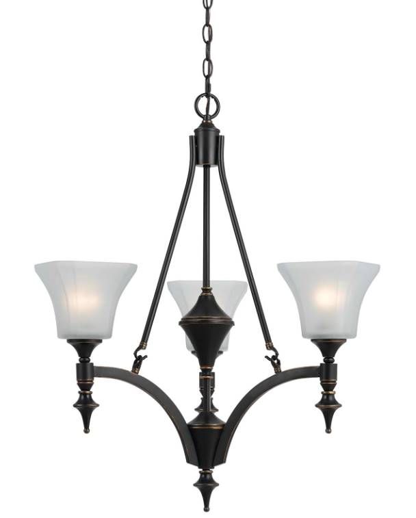Cal® Lighting & Accessories Rockwood 3-Light Dark Bronze Chandelier-0