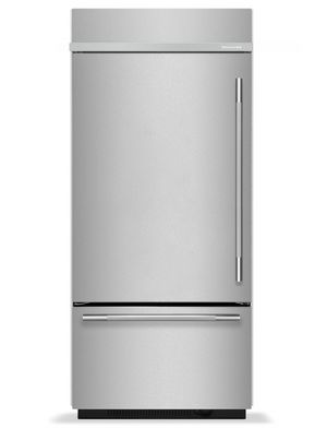 KitchenAid® 36” 20.9 Cu. Ft. PrintShield™ Stainless Steel Built-In Bottom Freezer Refrigerator with Platinum Interior
