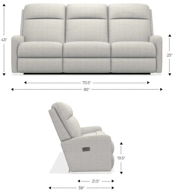 La-Z-Boy® Finley Bone Power Wall Reclining Sofa with Headrest and Lumbar-2