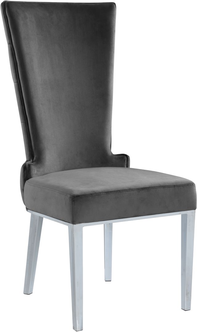 Meridian Furniture Serafina Gray Velvet Dining Chair-0