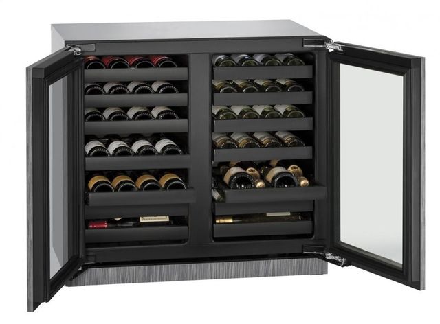 U-Line 3000 Series 36" 7 Cu. Ft. Panel Ready Wine Cooler with Double Glass Doors-1