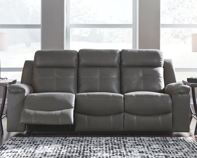 Signature Design by Ashley® Jesolo Dark Gray Reclining Sofa-3
