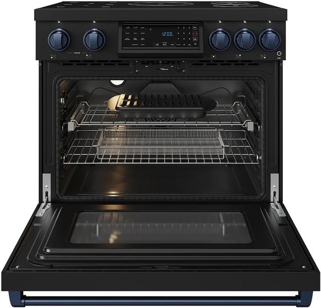Thor Kitchen® Gordon Ramsay Collection 36" Black Pro Style Induction Range with Tilt Panel Touch Control and Blue Trim-1