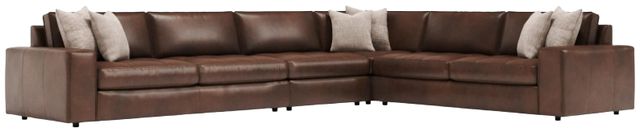 Bernhardt Nest Bernhardt Living 4-Piece Brown Leather L-Shape Facing Sectional-0