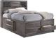 Elements International Emily Gray Queen Bookcase Storage Bed-0