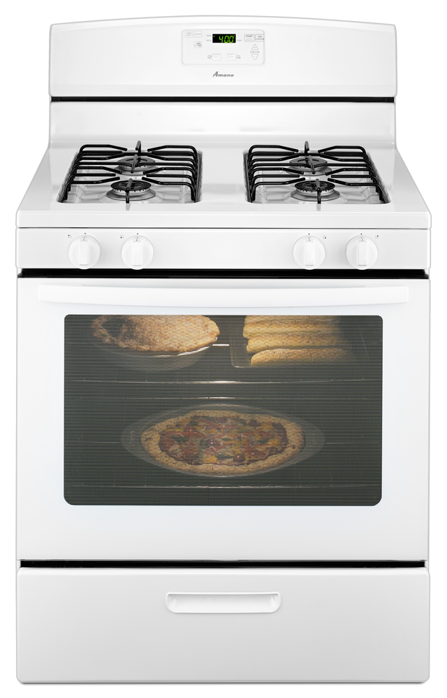 Amana® 30" White Free Standing Gas Range-1