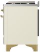 Ilve® Majestic III 36" Antique White Pro Style Dual Fuel Liquid Propane Range with Solid Door and Brass Trim-3