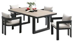Elements International Costa 5-Piece Black Aluminum/Fabric Patio Dining Set