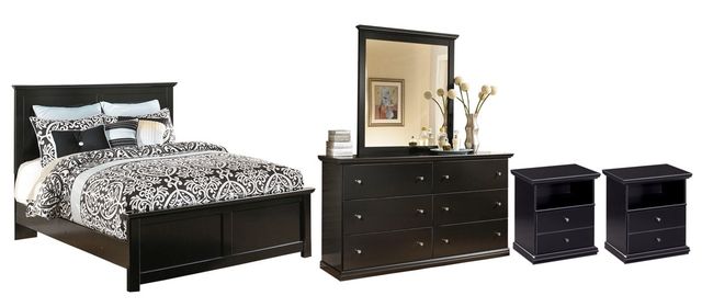 Signature Design by Ashley® Maribel 5-Piece Black King Panel Bed Set-0