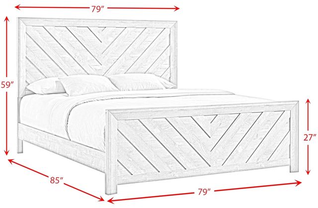 Elements International Eleanor White King Panel Bed-2
