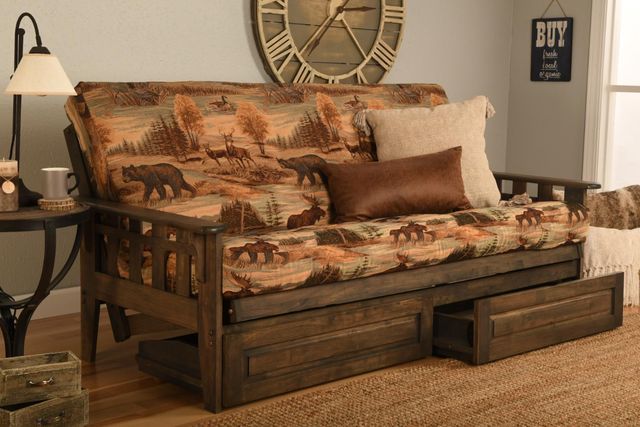 Kodiak Furniture Tucson 37" Canadian/Rustic Walnut Full Sleeper Sofa with Mattress-1