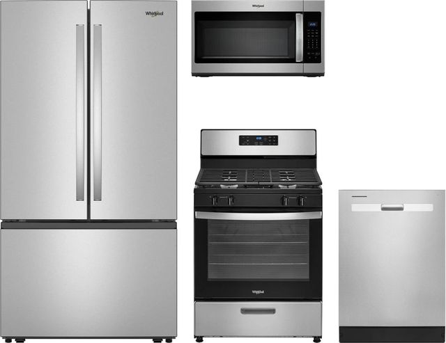 Whirlpool® 4 Piece Stainless Steel Gas Kitchen Package-0