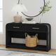 Elements International Ridgemont Black Grain Sofa Table-1