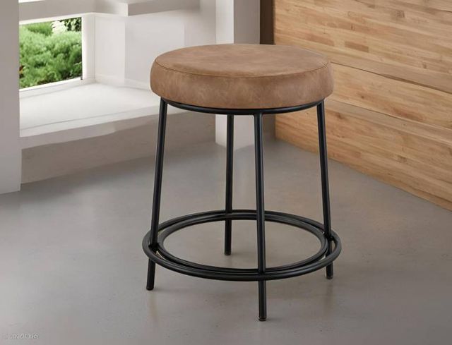International Furniture Direct Frida Black/Orange Counter Stool-1