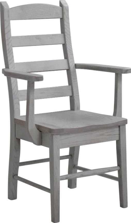 Urban Collections by Yutzy Woodworking Mission Retreat White Oak Ladder Arm Dining Chair-0