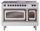 Ilve® Nostalgie II Noblesse 48'' White Pro Style Dual Fuel Range with Burnished Trim-0