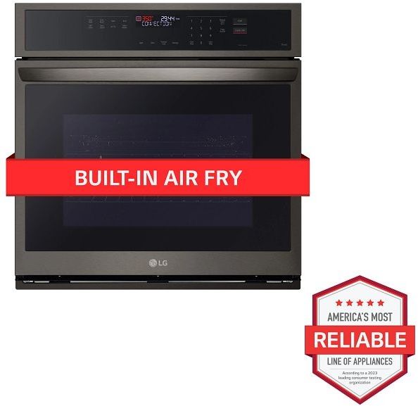 LG 30" PrintProof® Black Stainless Steel Single Electric Wall Oven-1