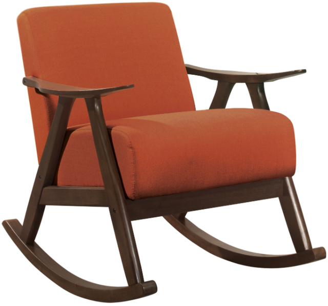 Homelegance® Waithe Dark Walnut/Orange Rocking Chair-0