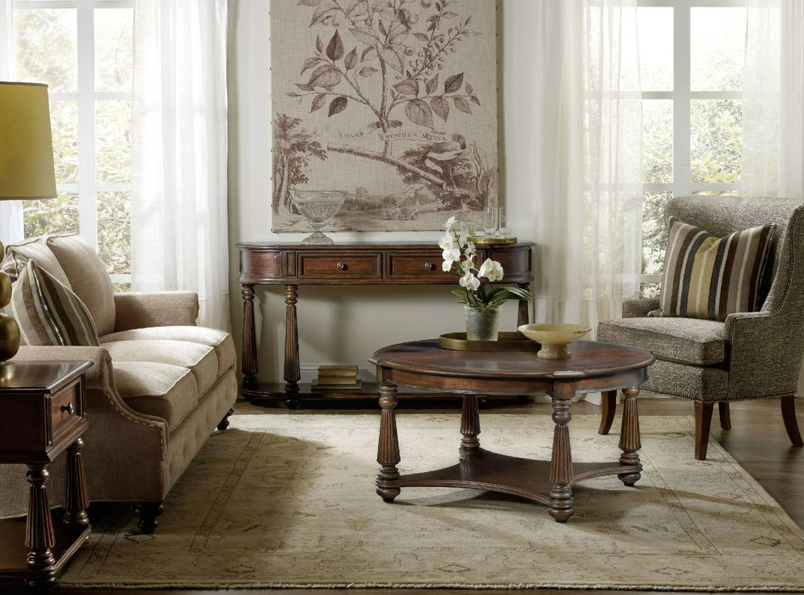 Hooker Furniture Leesburg Mahogany Demilune Hall Console - Thumbnail 4