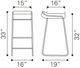 Zuo® Wedge Black Set of 2 Bar Stool-3