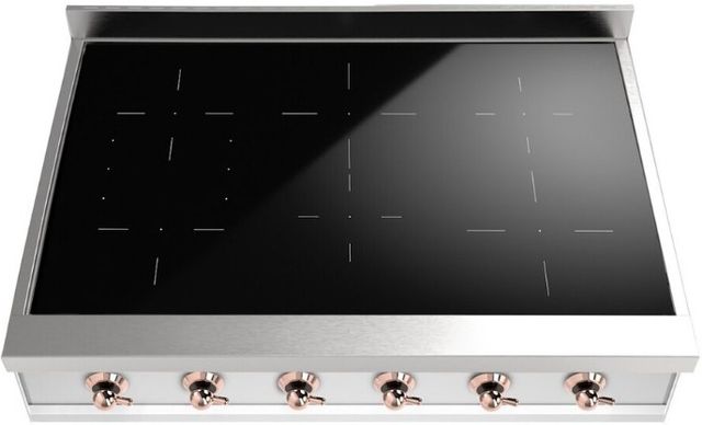 Ilve Nostalgie II 36” Stainless Steel Induction Rangetop with 6 Elements and Copper Trim-1