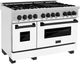 ZLINE Autograph Edition Legacy 48" Satin Stainless Steel Pro Style Dual Fuel Range with White Matte Door and Matte Black Accents-3