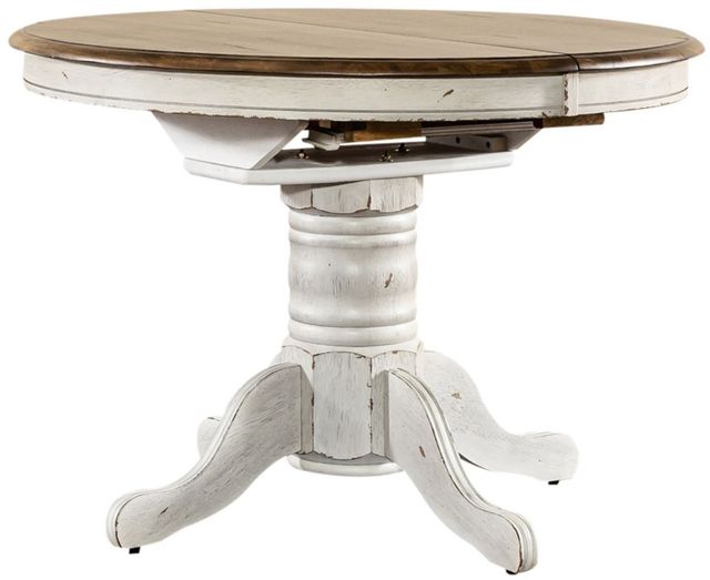 Liberty Furniture Carolina Crossing Antique Honey Pedestal Dining Table with White Base-2