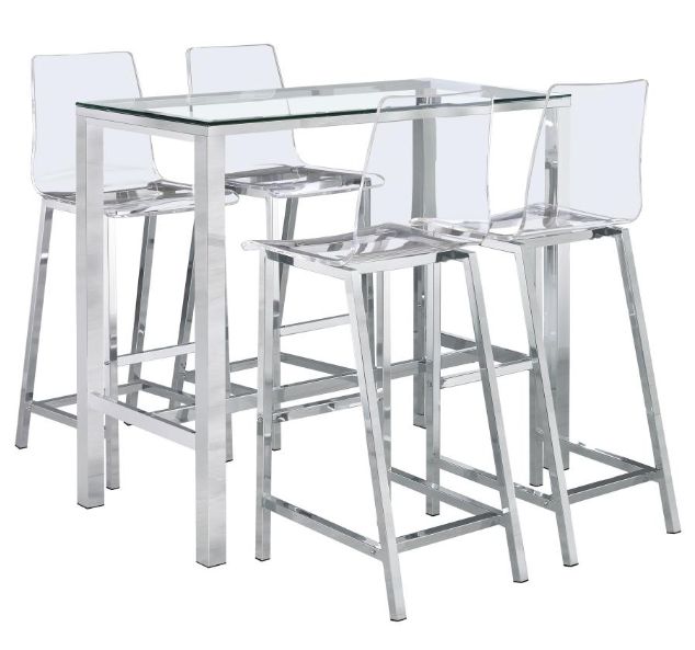 Coaster® Tolbert 5-Piece Clear/Stainless Steel Bar Set-0
