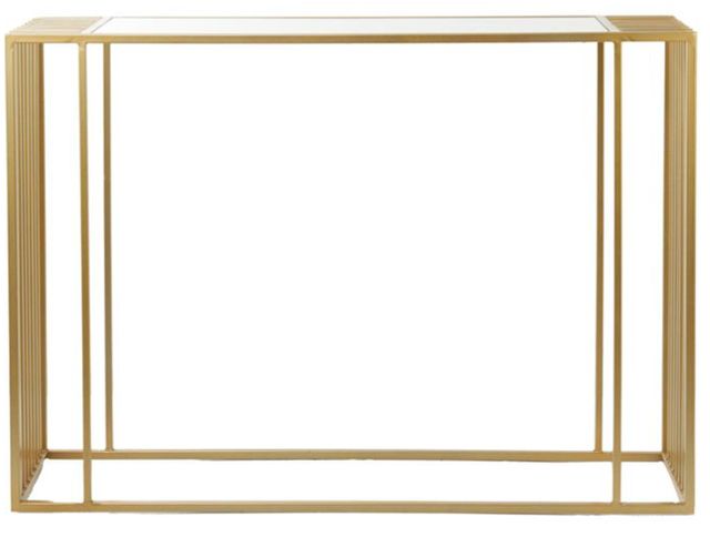 Deco Marche Glass Top Console Table with Gold Base-1
