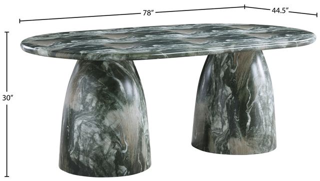 Meridian Furniture Cosenza Green 78" Indoor/Outdoor Concrete Dining Table-3