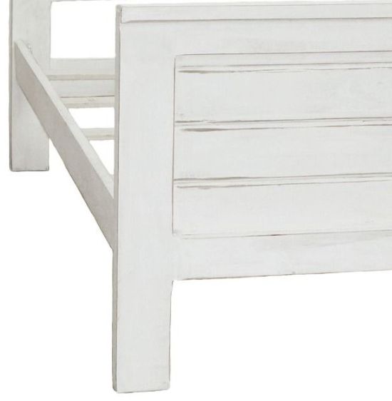 Million Dollar Rustic Frosted White Queen Ranch Panel Bed-1