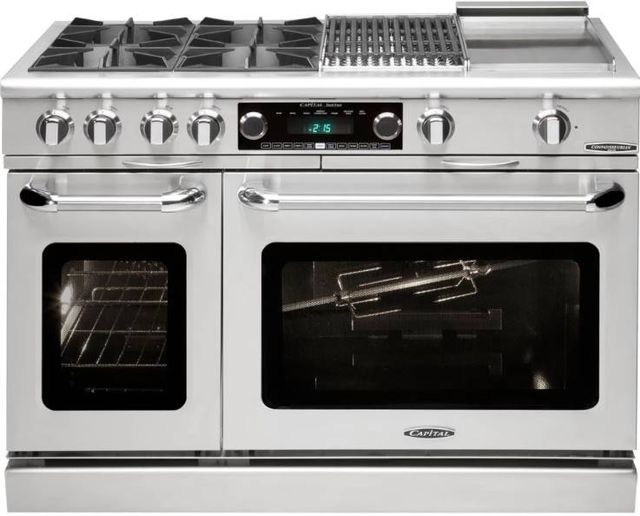 Capital Cooking Connoisseurian 48" Pro-Style Dual Fuel Liquid Propane Range with 24" Barbecue Grill-1