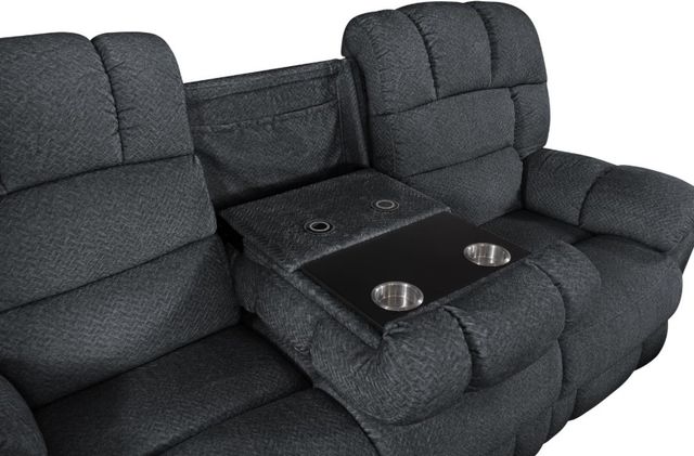 Corinthian Furniture Baker Blue Power Reclining Sofa with Drop Down Table-1
